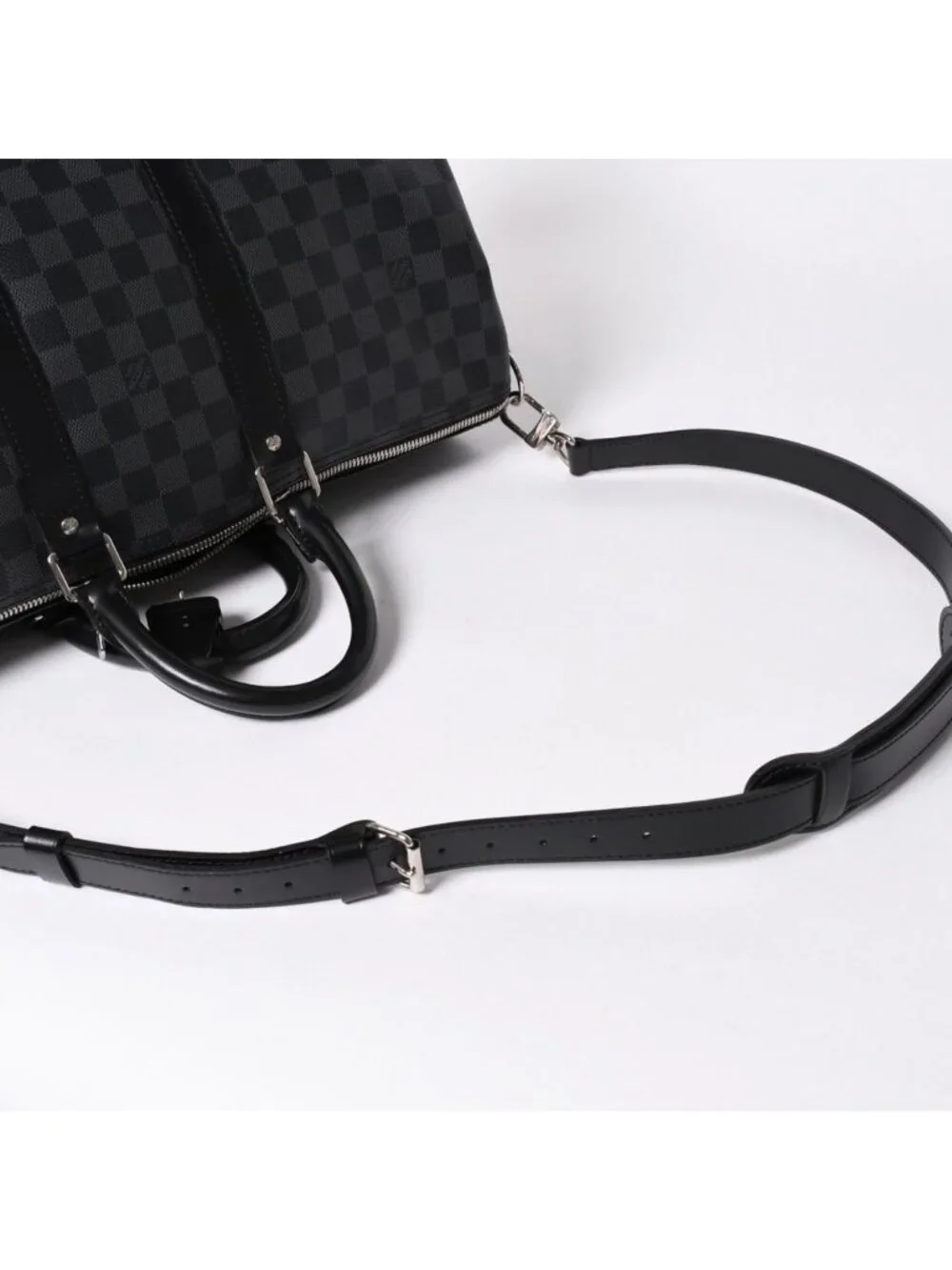 Louis Vuitton Keepall Bandouliere 45 Monogram Eclipse Canvas Black Leather